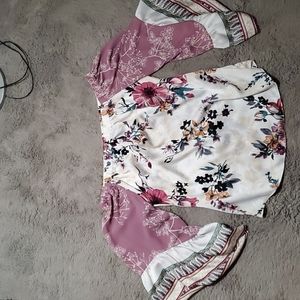 Whbm floral small blouse